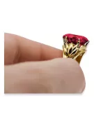 Ring Vintage craft Ruby 8K žluté zlato vrc029x-rb Art Deco